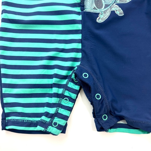 Tommy Bahama Toddler Boys Sz 3T Teal /Blue One Piece Bodysuit Rashguard Swimsuit - Picture 4 of 8